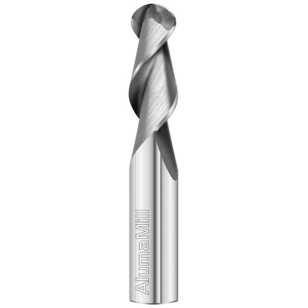 Fullerton Tool 2-Flute - 45 Degree Helix - 3825 AlumaMill HP End Mills, RH Spiral, Ball, Standard, 1/4 38514 - main